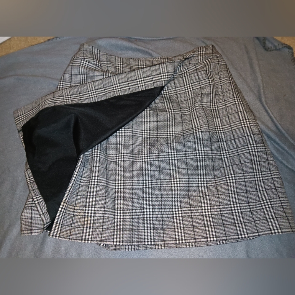 EUC A New Day Plaid Lined Wrap Skirt 4 - Picture 2 of 6